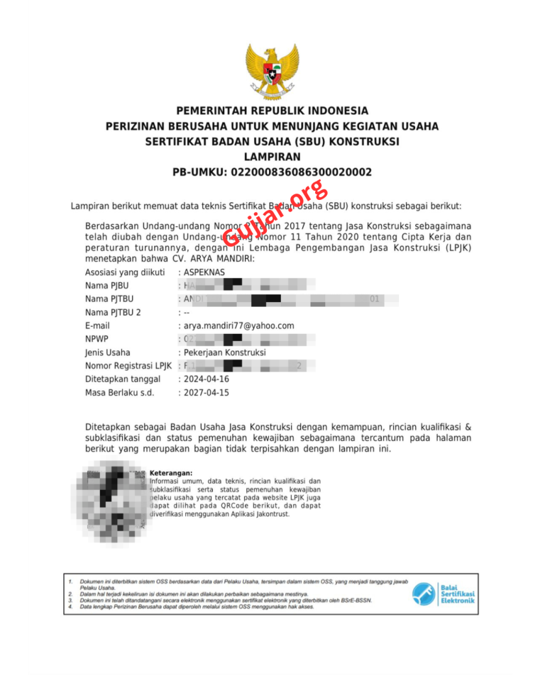 SBU Konstruksi